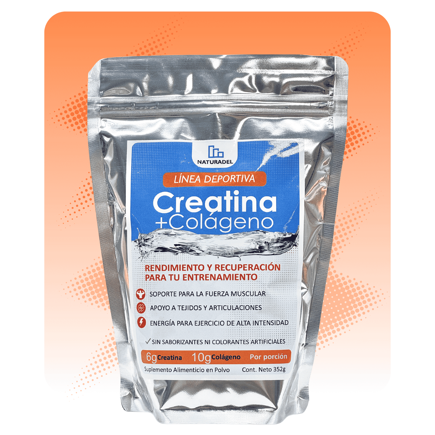 Línea Deportiva. Producto de creatina más colágeno.