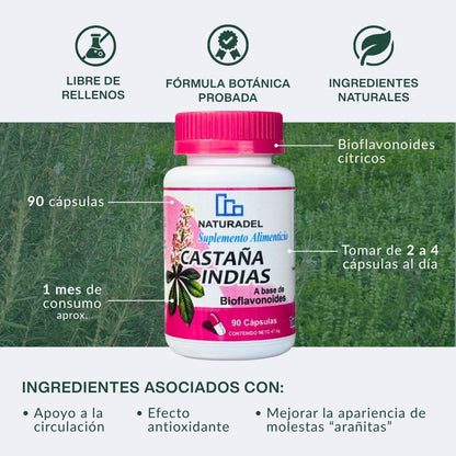 Combo Varix Support — Cápsulas de Castaña de Indias + 2 Cremas para piernas